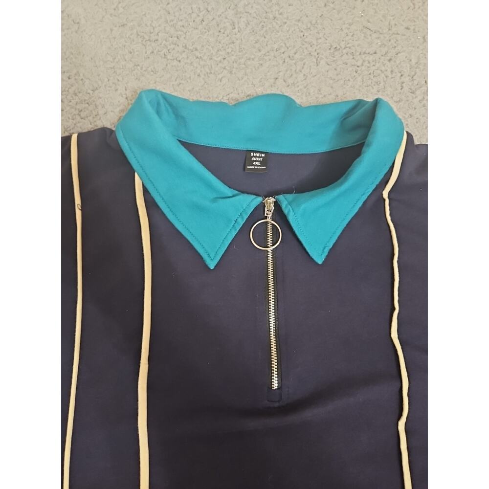 SHEIN Paris Zip Polo Mens 4XL